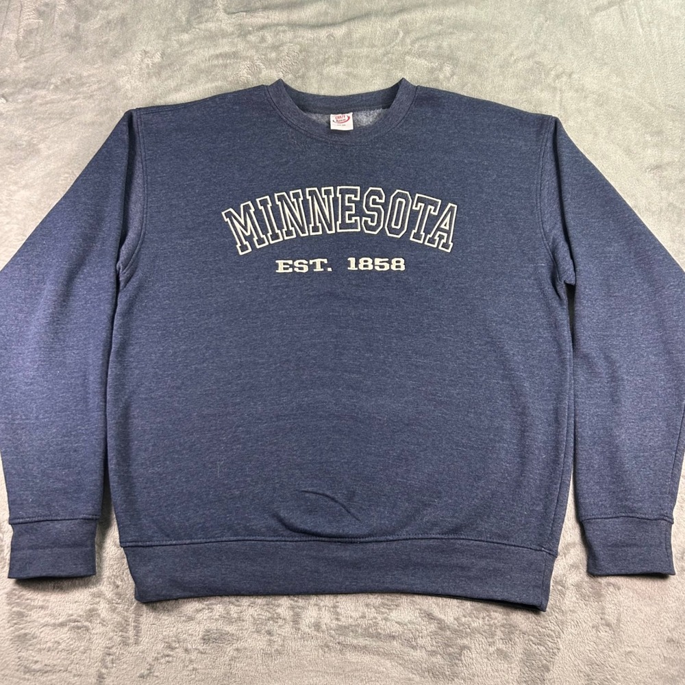 Crazy Apparel Minnesota Est 1858 Sweatshirt Mens 2XL Navy Blue Pullover